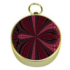 Red Ribbon Effect Newtonian Fractal Gold Compasses by Simbadda