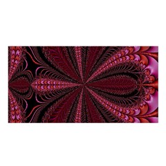 Red Ribbon Effect Newtonian Fractal Satin Shawl by Simbadda