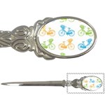 Vintage Bikes With Basket Of Flowers Colorful Wallpaper Background Illustration Letter Openers Front