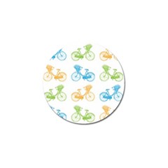 Vintage Bikes With Basket Of Flowers Colorful Wallpaper Background Illustration Golf Ball Marker by Simbadda