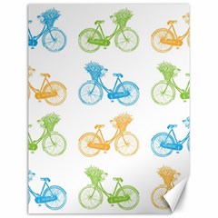 Vintage Bikes With Basket Of Flowers Colorful Wallpaper Background Illustration Canvas 12  X 16   by Simbadda