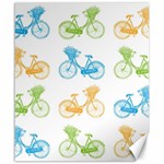 Vintage Bikes With Basket Of Flowers Colorful Wallpaper Background Illustration Canvas 20  x 24   19.57 x23.15  Canvas - 1