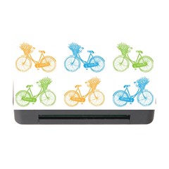 Vintage Bikes With Basket Of Flowers Colorful Wallpaper Background Illustration Memory Card Reader With Cf by Simbadda