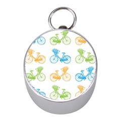 Vintage Bikes With Basket Of Flowers Colorful Wallpaper Background Illustration Mini Silver Compasses by Simbadda