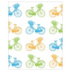 Vintage Bikes With Basket Of Flowers Colorful Wallpaper Background Illustration Drawstring Bag (small) by Simbadda