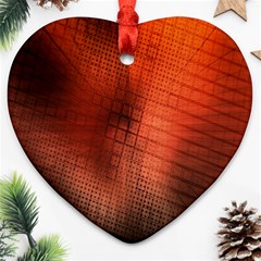 Background Technical Design With Orange Colors And Details Heart Ornament (two Sides) by Simbadda