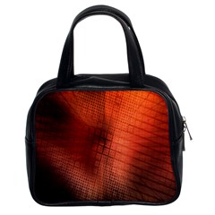 Background Technical Design With Orange Colors And Details Classic Handbags (2 Sides) by Simbadda