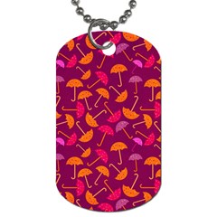 Umbrella Seamless Pattern Pink Lila Dog Tag (one Side) by Simbadda