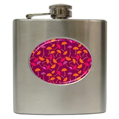 Umbrella Seamless Pattern Pink Lila Hip Flask (6 Oz) by Simbadda