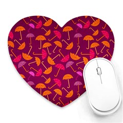 Umbrella Seamless Pattern Pink Lila Heart Mousepads by Simbadda