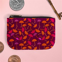 Umbrella Seamless Pattern Pink Lila Mini Coin Purses by Simbadda