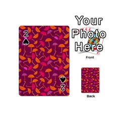 Umbrella Seamless Pattern Pink Lila Playing Cards 54 (mini)  by Simbadda