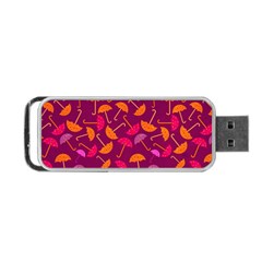 Umbrella Seamless Pattern Pink Lila Portable Usb Flash (one Side) by Simbadda