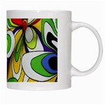 Colorful Textile Background White Mugs Right