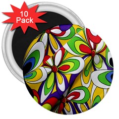 Colorful Textile Background 3  Magnets (10 Pack)  by Simbadda