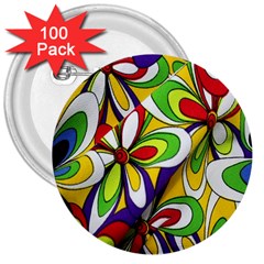 Colorful Textile Background 3  Buttons (100 Pack)  by Simbadda