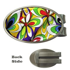 Colorful Textile Background Money Clips (oval)  by Simbadda