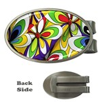 Colorful Textile Background Money Clips (Oval)  Front