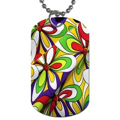 Colorful Textile Background Dog Tag (one Side) by Simbadda