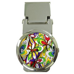 Colorful Textile Background Money Clip Watches by Simbadda