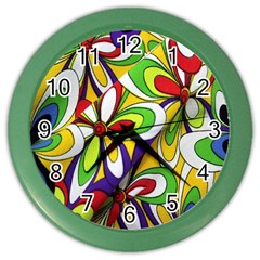 Colorful Textile Background Color Wall Clocks by Simbadda