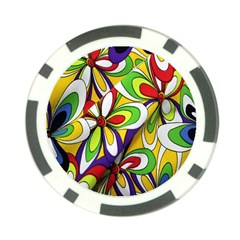 Colorful Textile Background Poker Chip Card Guard by Simbadda