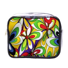 Colorful Textile Background Mini Toiletries Bags by Simbadda