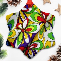 Colorful Textile Background Ornament (snowflake) by Simbadda