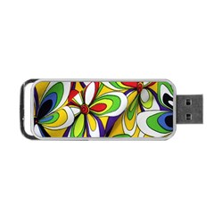 Colorful Textile Background Portable Usb Flash (one Side) by Simbadda