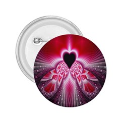 Illuminated Red Hear Red Heart Background With Light Effects 2 25  Buttons by Simbadda