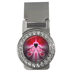 Illuminated Red Hear Red Heart Background With Light Effects Money Clips (cz)  by Simbadda