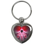 Illuminated Red Hear Red Heart Background With Light Effects Key Chains (Heart)  Front