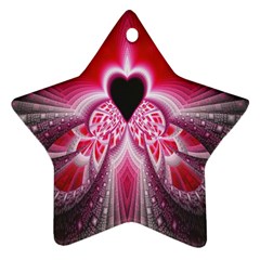 Illuminated Red Hear Red Heart Background With Light Effects Star Ornament (two Sides) by Simbadda