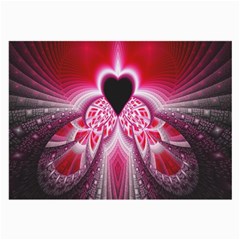 Illuminated Red Hear Red Heart Background With Light Effects Large Glasses Cloth by Simbadda