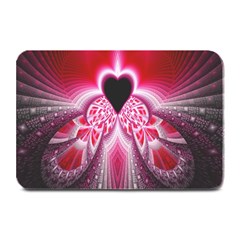 Illuminated Red Hear Red Heart Background With Light Effects Plate Mats by Simbadda