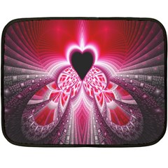 Illuminated Red Hear Red Heart Background With Light Effects Fleece Blanket (mini) by Simbadda