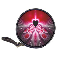 Illuminated Red Hear Red Heart Background With Light Effects Classic 20-cd Wallets by Simbadda