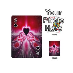 Illuminated Red Hear Red Heart Background With Light Effects Playing Cards 54 (mini)  by Simbadda