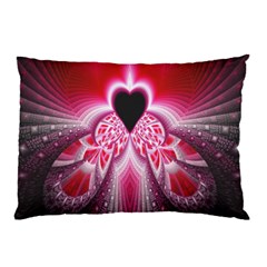 Illuminated Red Hear Red Heart Background With Light Effects Pillow Case (two Sides) by Simbadda