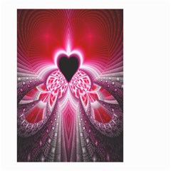 Illuminated Red Hear Red Heart Background With Light Effects Small Garden Flag (two Sides) by Simbadda