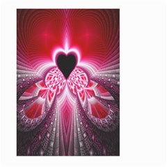 Illuminated Red Hear Red Heart Background With Light Effects Large Garden Flag (two Sides) by Simbadda