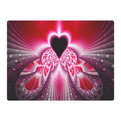 Illuminated Red Hear Red Heart Background With Light Effects Double Sided Flano Blanket (mini)  by Simbadda