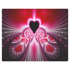 Illuminated Red Hear Red Heart Background With Light Effects Double Sided Flano Blanket (medium)  by Simbadda