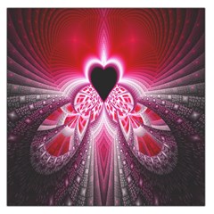 Illuminated Red Hear Red Heart Background With Light Effects Large Satin Scarf (square) by Simbadda