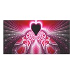 Illuminated Red Hear Red Heart Background With Light Effects Satin Shawl Front