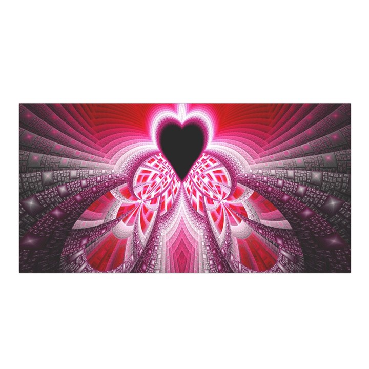 Illuminated Red Hear Red Heart Background With Light Effects Satin Shawl