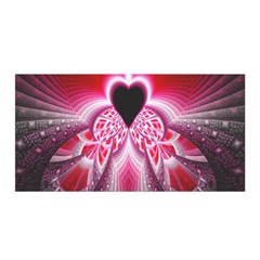 Illuminated Red Hear Red Heart Background With Light Effects Satin Wrap by Simbadda