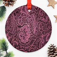 Abstract Purple Background Natural Motive Ornament (round) by Simbadda