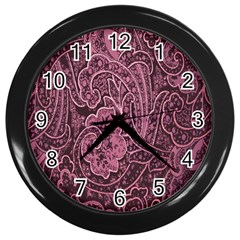 Abstract Purple Background Natural Motive Wall Clocks (black) by Simbadda