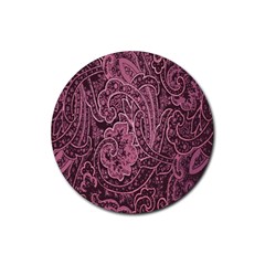 Abstract Purple Background Natural Motive Rubber Coaster (round)  by Simbadda